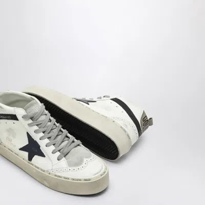 Shop Golden Goose Mid Star Trainer With Blue Star In White