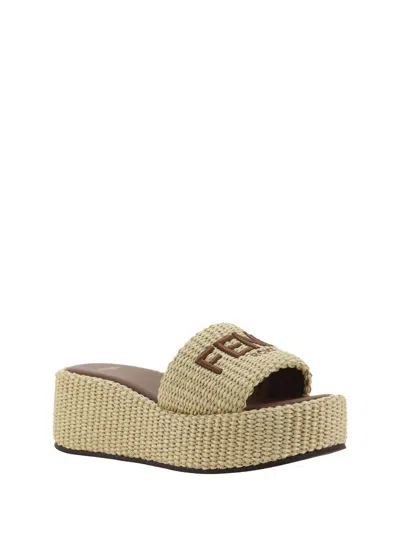 Shop Fendi Sandals In Alchemy Gianduia