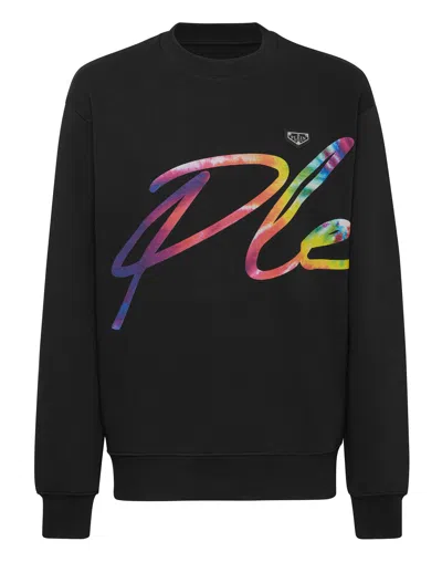 Philipp Plein Logo-print Crew-neck Sweatshirt In Black
