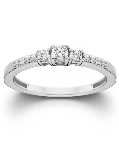 Pompeii3 1/2ct Three Stone Round Diamond Engagement Ring 14k White Gold In Multi