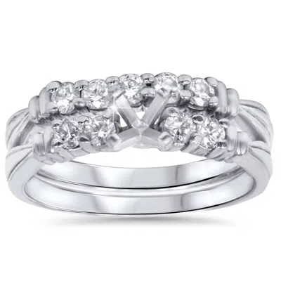 Pompeii3 3/4ct Prong Diamond Ring Set 14k White Gold In Multi