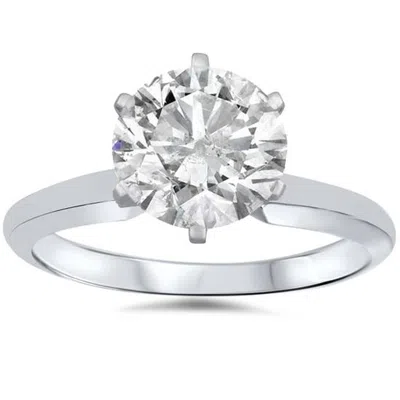 Pompeii3 14k White Gold 1 1/2 Carat Diamond Round Solitaire Engagement Ring Enhanced In Multi