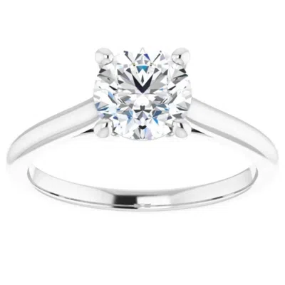Pompeii3 1ct Round Diamond Solitaire 14k Rose & White Gold Engagement Ring In Multi