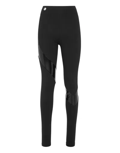 Philipp Plein Leggings Latex In Black