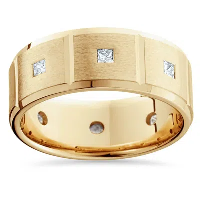 Pompeii3 Mens 3/4ct Princess Cut Diamond Wedding Ring New Band In Multi