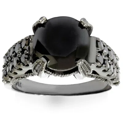 Pompeii3 5 1/4ct Black Diamond Engagement Ring 14k Black Gold In Multi