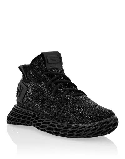 Philipp Plein Runner Sneakers $keleton Caviar In Black