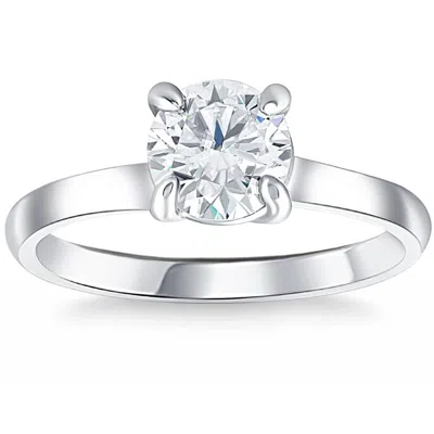 Pompeii3 1 Ct Diamond Solitaire Engagement Ring 14k White Gold In Multi