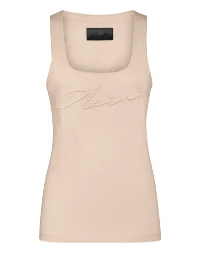 PHILIPP PLEIN LEISUREWEAR TANK TOP EMBROIDERY SIGNATURE 
