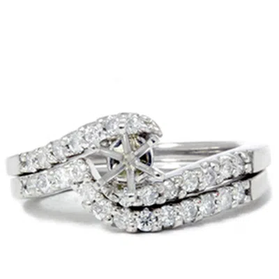 Pompeii3 1/2ct Semi Mount Engagement Curve Wedding Ring Set 14k In Multi