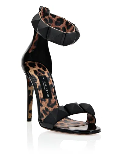 Philipp Plein Ankle Strap Stud Sandals In Black