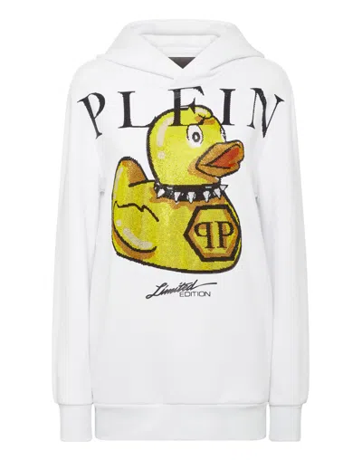 Philipp Plein Hoodie Sweatshirt Stones Pp Duck In White