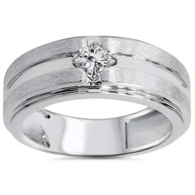 Pompeii3 3/8ct Mens Princess Cut Diamond Wedding Ring 14k White Gold In Multi