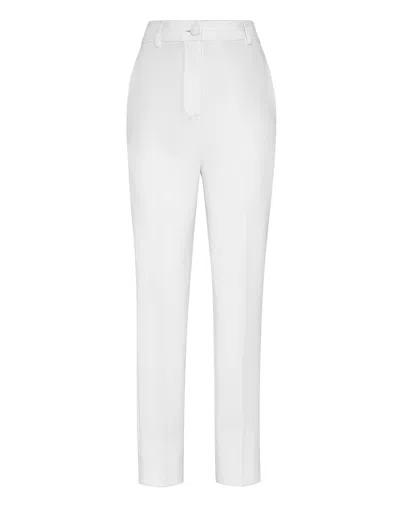 Philipp Plein Cady Office Trousers In White