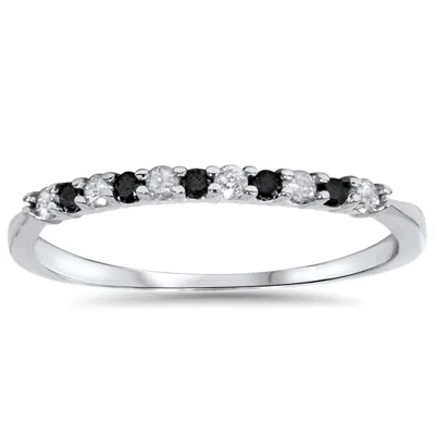 Pompeii3 1/4ct Black & White Diamond Wedding Anniversary Ring In Multi