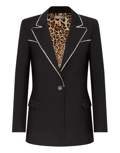 Philipp Plein Colorado Crystal Blazer With Crystals In Black