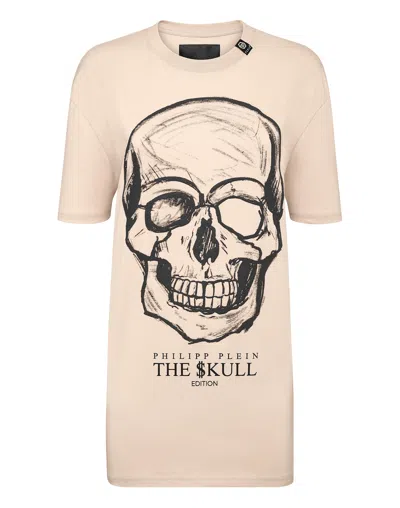 PHILIPP PLEIN T-SHIRT ROUND NECK SS PRINT SKULL 