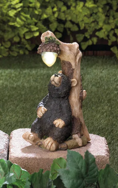 Actifo Solar Light-up Bear Garden Statue - Black
