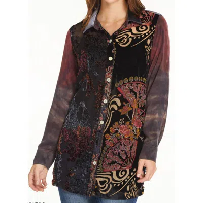 John Mark Gratitude Tunic In Black In Multi