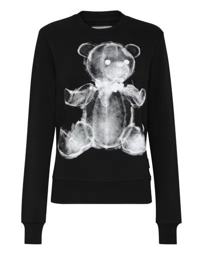 Philipp Plein Sweatshirt Ls Teddy Bear In Black