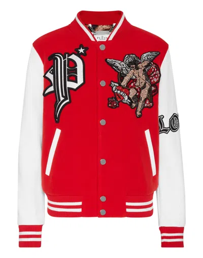 Philipp Plein Love Angel Bomberjacke In Red