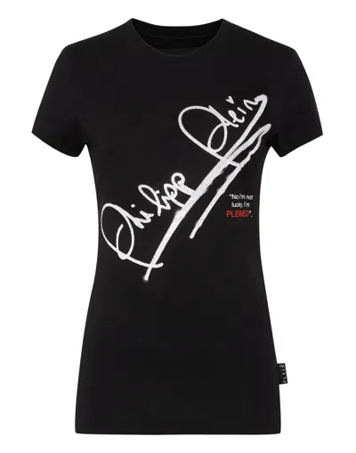 Philipp Plein Ss Signature Cotton T-shirt In Black