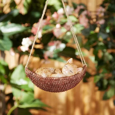Actifo Napping Kitten On Hammock Hanging Figurine - Multicolor