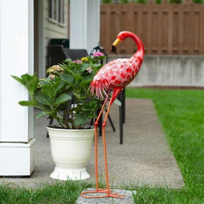 Actifo Bright Flamingo Yard Art Looking Back - Medium Pink
