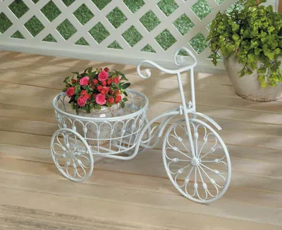 Actifo Metal Tricycle Planter - White