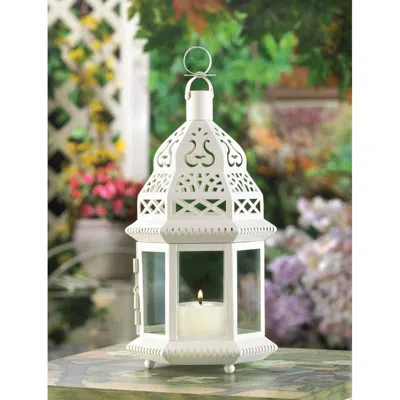 Actifo Moroccan Candle Lantern 13" - White