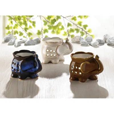 Actifo Porcelain Elephant Oil Warmers Set Of 3 - Multicolor