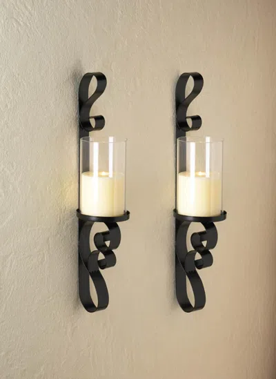 Actifo Candle Sconce Pair - Black
