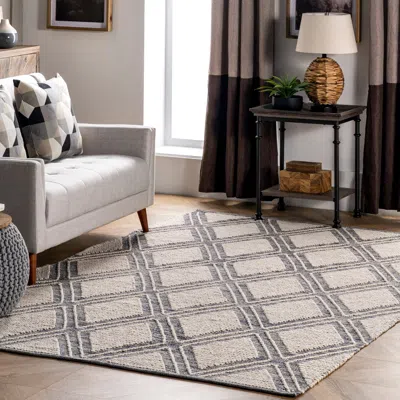 Nuloom Amada Hand Loomed Textured Diamonds Cotton Area Rug