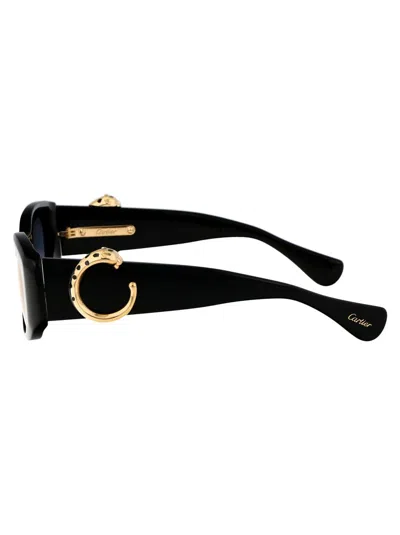 Cartier Women's Grey Acetate Sunglasses In Black