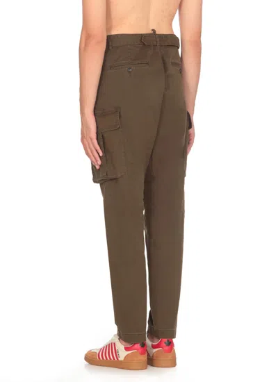 Shop Dsquared2 Dark Green 'cargo' Pants