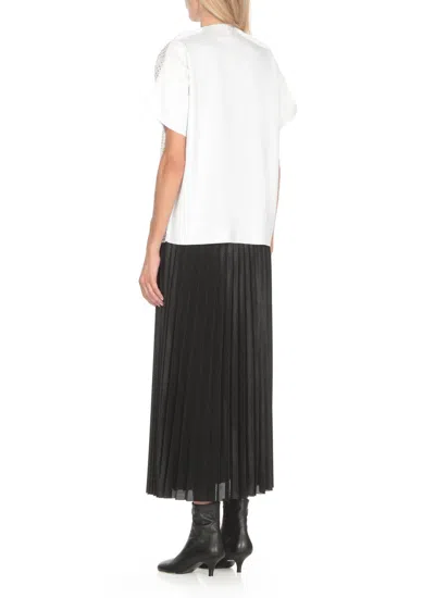 Junya Watanabe Lightweight Open-knit Crewneck Panelled T-shirt In White