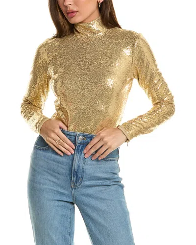 Michael Kors Collection Paillette Bodysuit In Gold