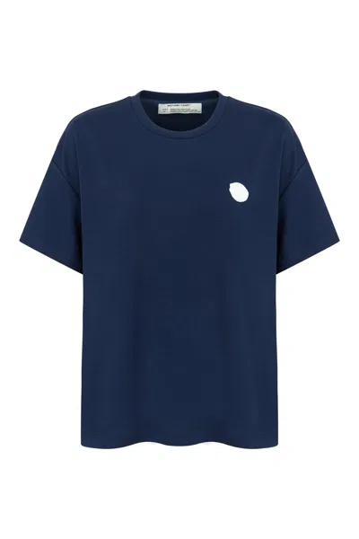 Nocturne Logo Designed Basic T-shirt In Blue