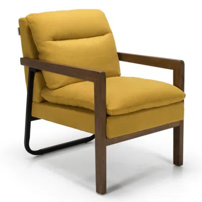 Hivvago Single Sofa Chair With Extra-thick Padded Backrest And Seat Cushion-yellow