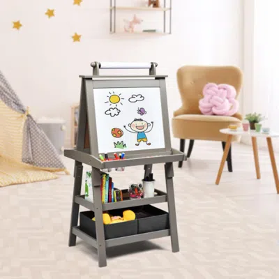 Hivvago 3 In 1 Double-sided Storage Art Easel-gray