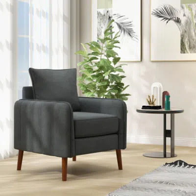 Hivvago Fabric Upholstered Sofa Chair With Removable Back And Seat Cushions-gray