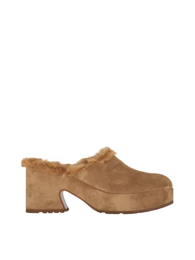 Shop Gianvito Rossi Lyss Calz. Velour Fur In Brown