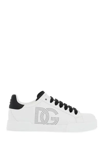 Shop Dolce & Gabbana Sneakers Portofino In Pelle Nappata In White