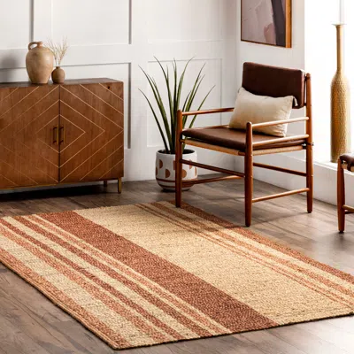 Nuloom Rubi Braided Stripes Jute Area Rug