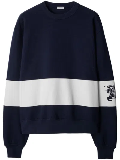 Burberry Ekd Stripe Cotton Jumper In Storm