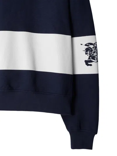 Burberry Ekd Stripe Cotton Jumper In Storm