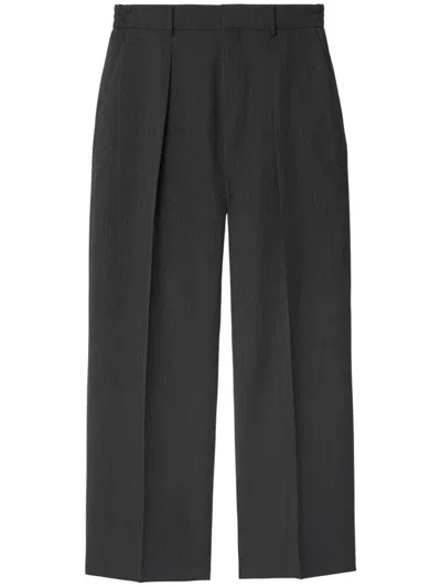 Shop Burberry Trousers In Grey/black