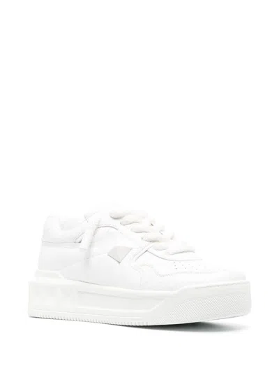 Shop Valentino Garavani One Stud Xl Leather Sneakers In White