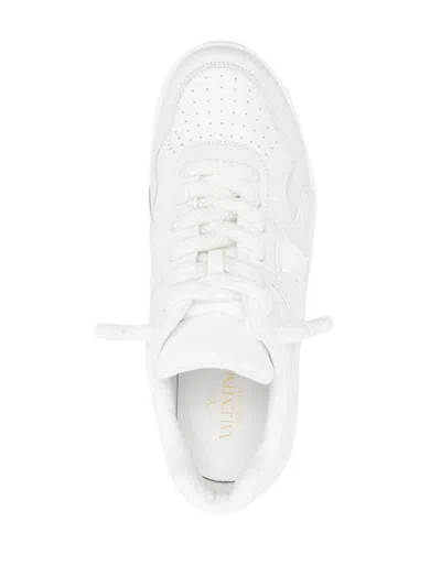 Shop Valentino Garavani One Stud Xl Leather Sneakers In White