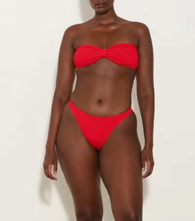 Hunza G Jean Bikini Top In Red
